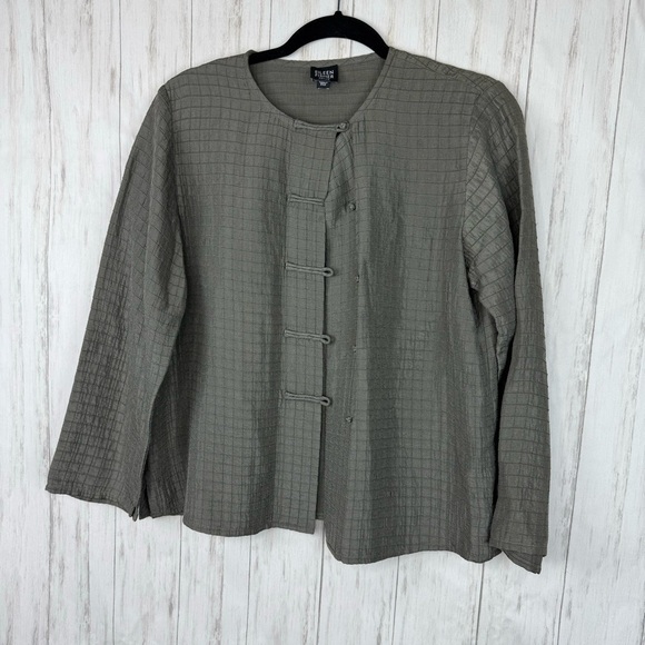 Eileen Fisher silk linen blend jacket - Picture 2 of 7
